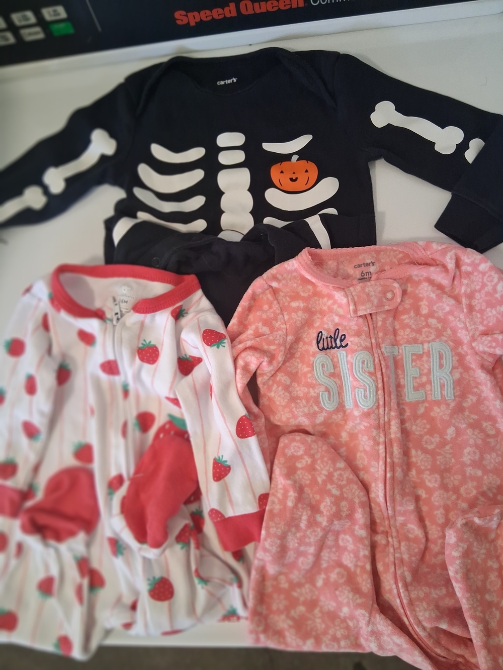 3 carter's Little Sister Pink Floral Zipper One-Piece